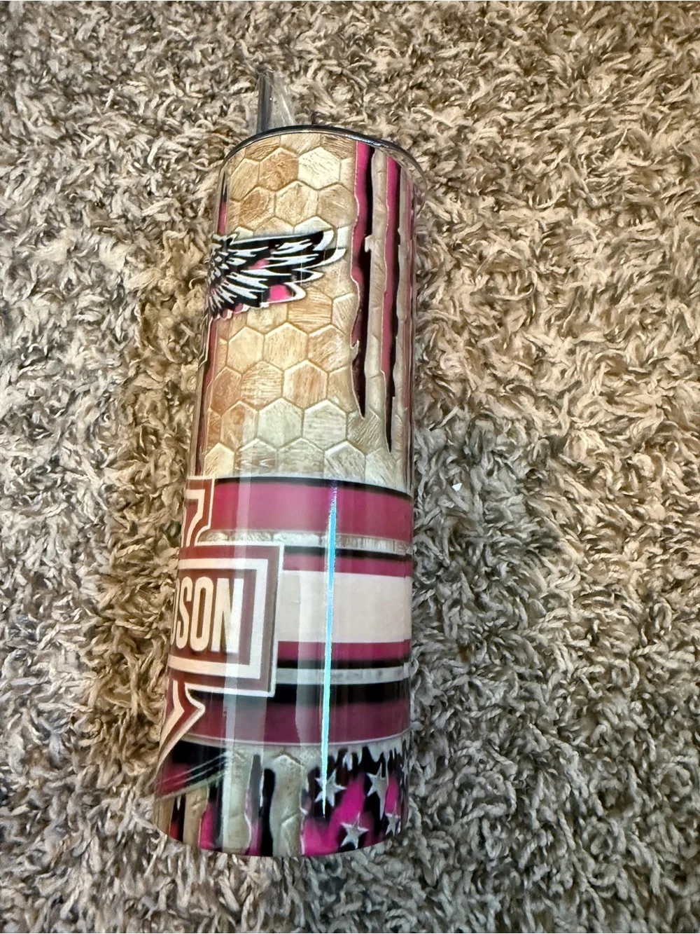 Harley-Davidson Black, White & Orange Splatter Insulated Tumbler